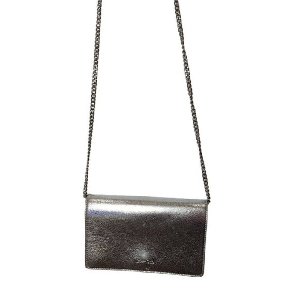 Massimo Dutti Metallic Leather Crossbody Purse